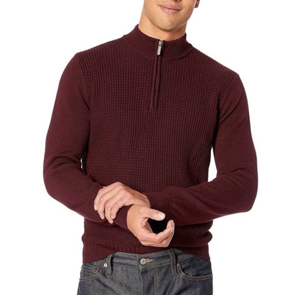 Ben Sheman Popcorn Texture Quarter-Zip Sweater - Picture 1 of 6